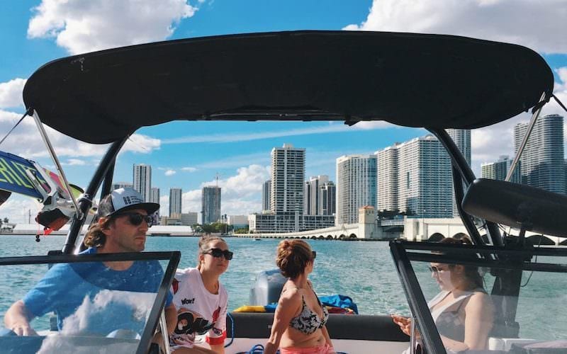Experience Miami views from a nice boat with family and friends.